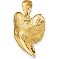 14K Yellow Gold Polished Shark Tooth Pendant - 28mm Length by Oro Pregiato