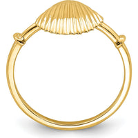 14K Yellow Gold Polished Shell Ring - Coastal Themed Design by Oro Pregiato