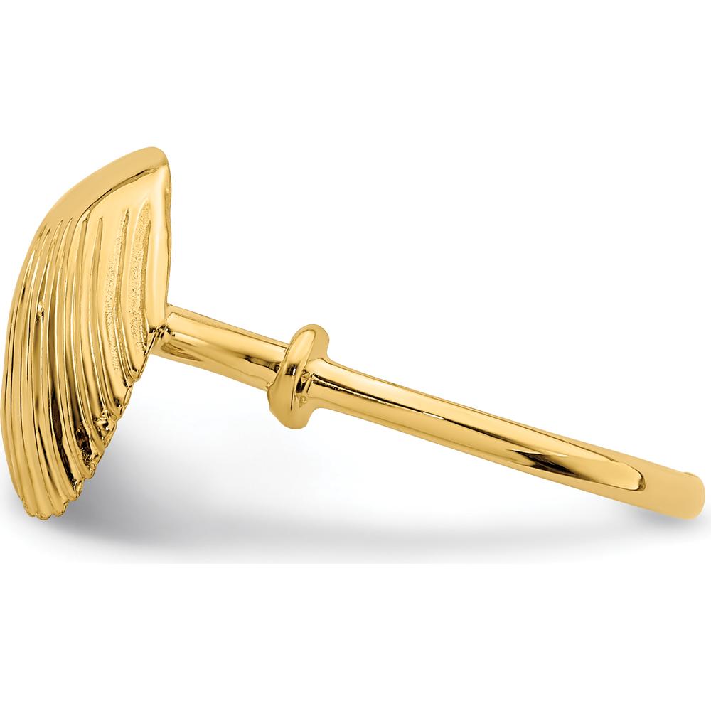 14K Yellow Gold Polished Shell Ring - Coastal Themed Design by Oro Pregiato