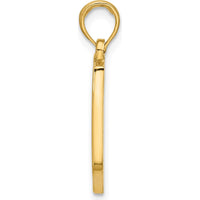 14K Yellow Gold Polished Shield with Cross Pendant - 23.7mm Length by Oro Pregiato