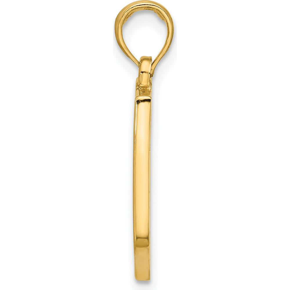 14K Yellow Gold Polished Shield with Cross Pendant - 23.7mm Length by Oro Pregiato
