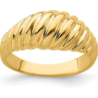 14K Yellow Gold Polished Shrimp Dome Fashion Ring by 0