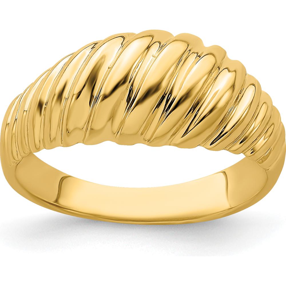 14K Yellow Gold Polished Shrimp Dome Fashion Ring by 0