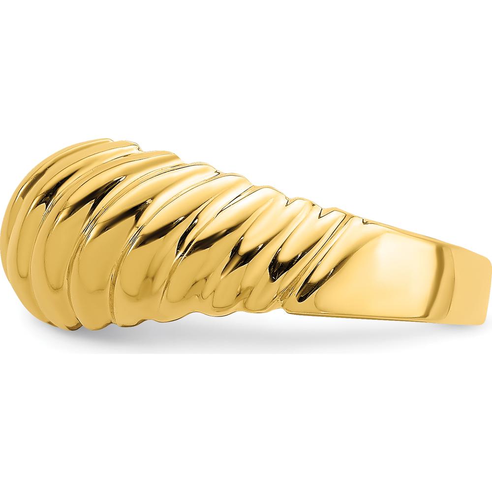 14K Yellow Gold Polished Shrimp Dome Fashion Ring by 0