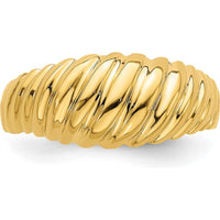 14K Yellow Gold Polished Shrimp Dome Fashion Ring by 0