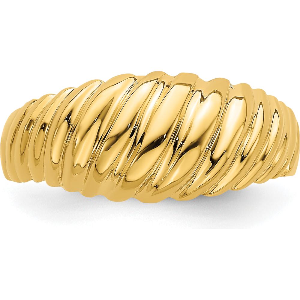 14K Yellow Gold Polished Shrimp Dome Fashion Ring by 0