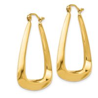 14K Yellow Gold Polished Shrimp Hoop Earrings - 19mm Length by 0