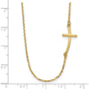 14K Yellow Gold Polished Sideways Cross 19" Necklace by 0