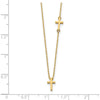 14K Yellow Gold Polished Sideways Cross Pendant Necklace - 18" Cable Chain by 0