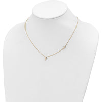14K Yellow Gold Polished Sideways Cross Pendant Necklace - 18" Cable Chain by 0