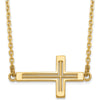 14K Yellow Gold Polished Sideways Cross Pendant Necklace 19" Cable Chain by 0