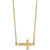 14K Yellow Gold Polished Sideways Cross Pendant Necklace 19" Cable Chain by 0