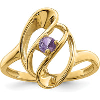 14K Yellow Gold Polished Single-Stone Mother's Ring Mounting by Oro Pregiato