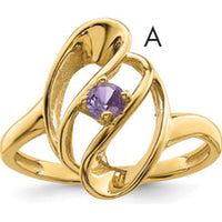 14K Yellow Gold Polished Single-Stone Mother's Ring Mounting by Oro Pregiato