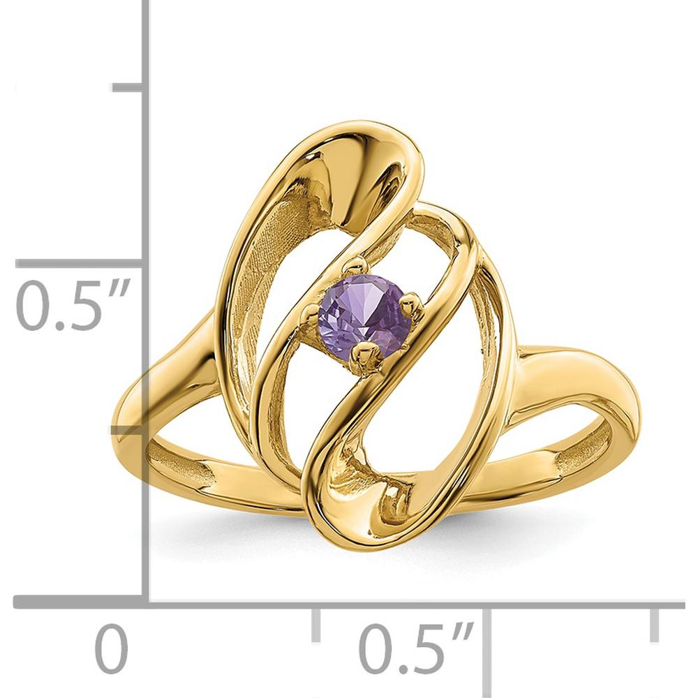 14K Yellow Gold Polished Single-Stone Mother's Ring Mounting by Oro Pregiato