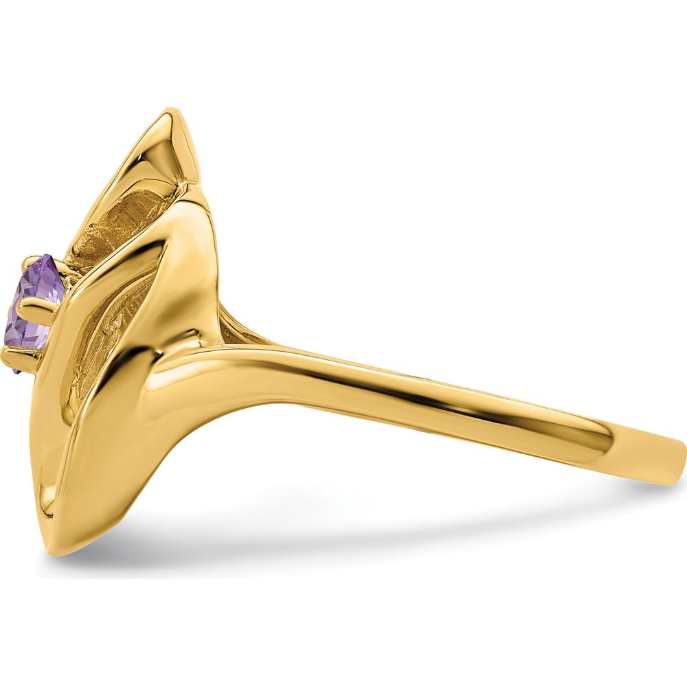 14K Yellow Gold Polished Single-Stone Mother's Ring Mounting by Oro Pregiato