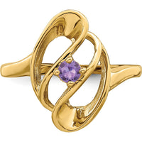 14K Yellow Gold Polished Single-Stone Mother's Ring Mounting by Oro Pregiato