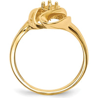 14K Yellow Gold Polished Single-Stone Mother's Ring Mounting by Oro Pregiato