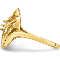 14K Yellow Gold Polished Single-Stone Mother's Ring Mounting by Oro Pregiato