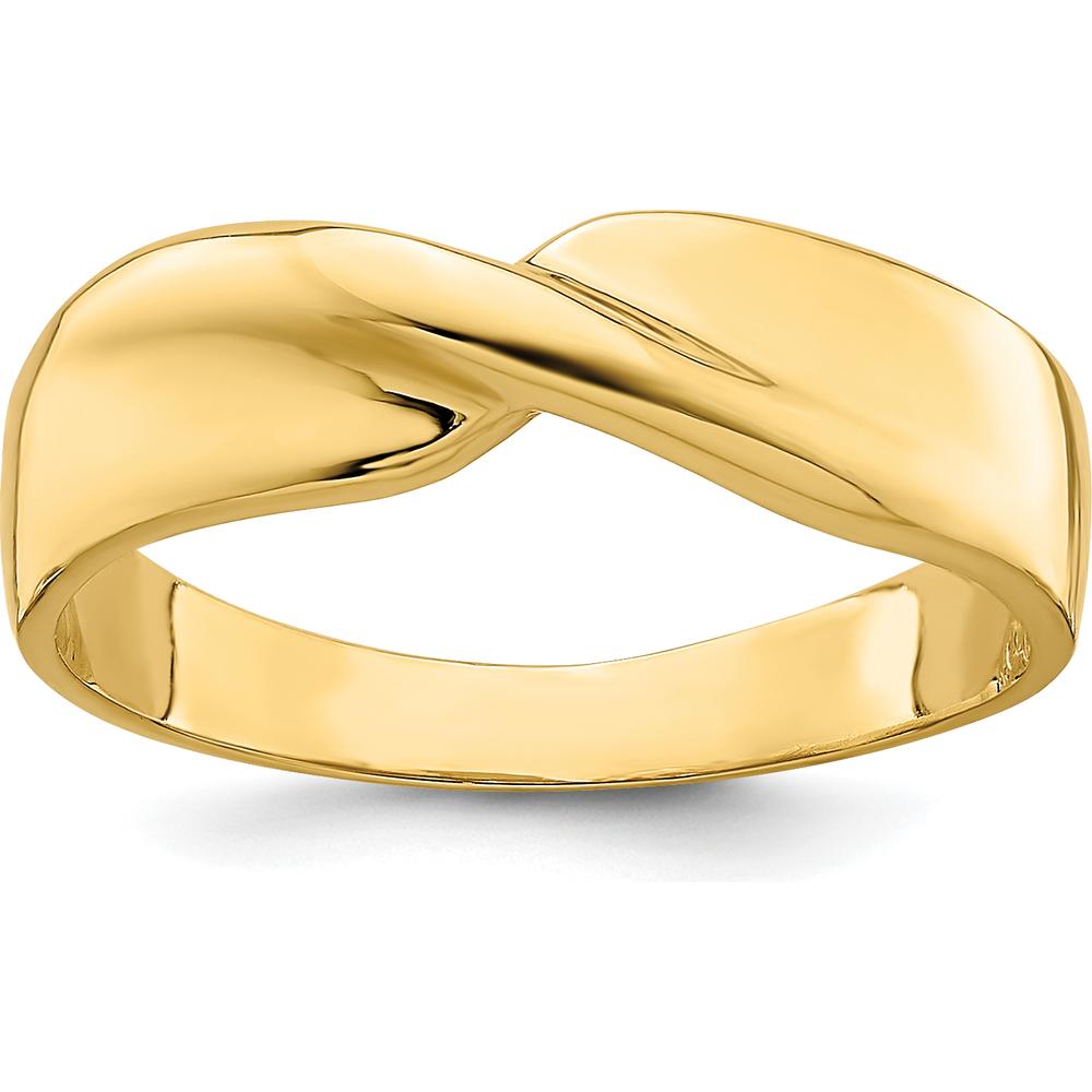 14K Yellow Gold Polished Single Twist Fashion Ring - 2mm to 5mm Band Width by Oro Pregiato