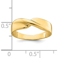 14K Yellow Gold Polished Single Twist Fashion Ring - 2mm to 5mm Band Width by Oro Pregiato
