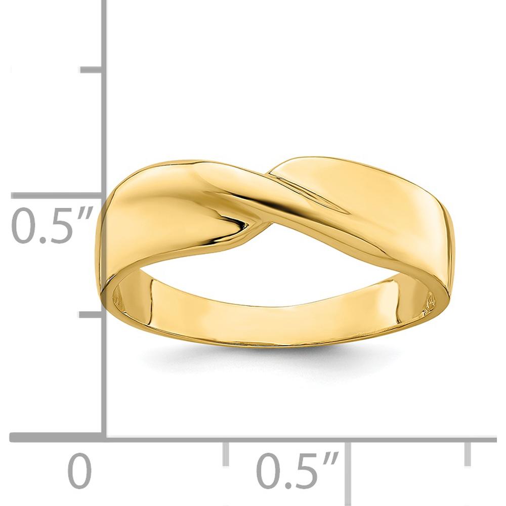 14K Yellow Gold Polished Single Twist Fashion Ring - 2mm to 5mm Band Width by Oro Pregiato