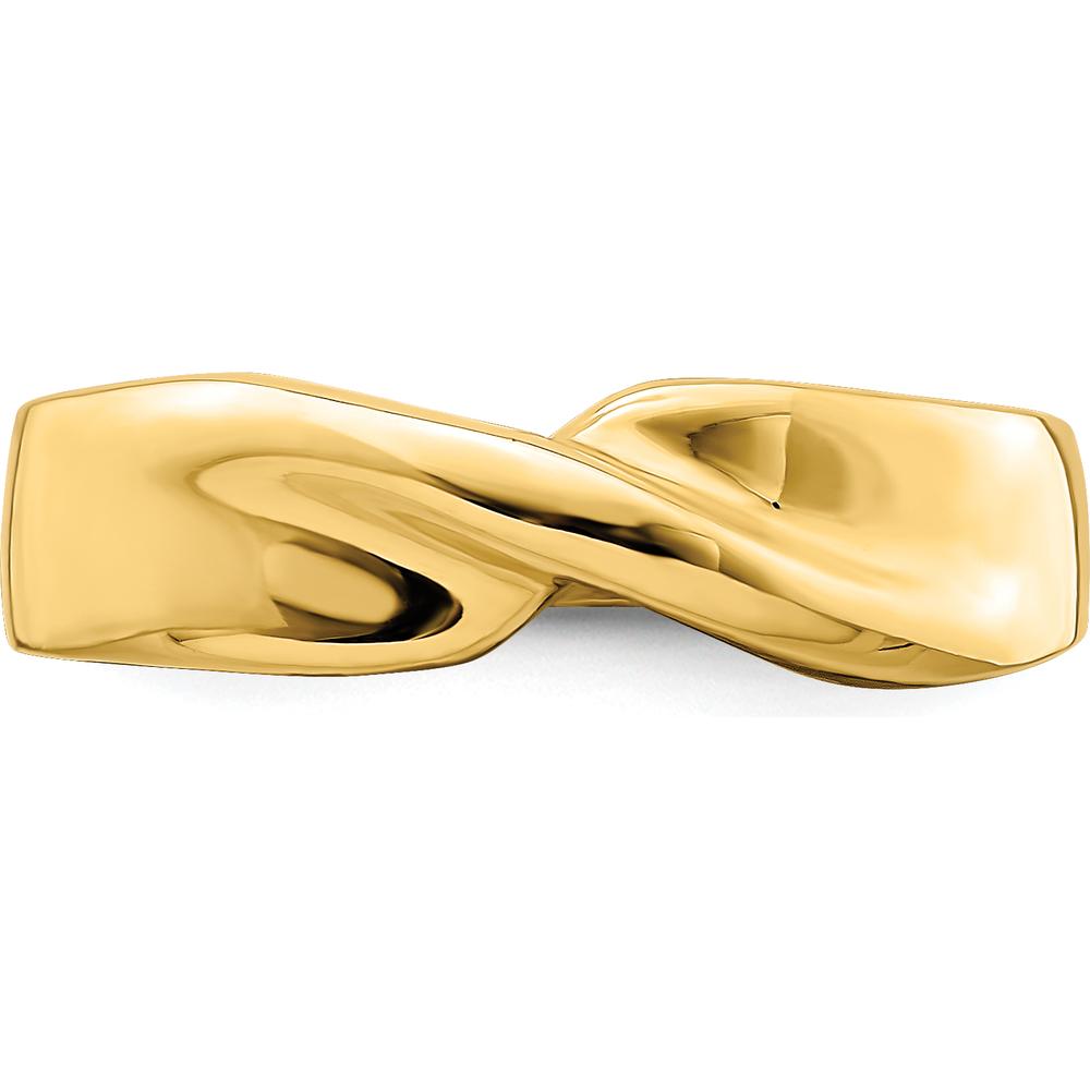 14K Yellow Gold Polished Single Twist Fashion Ring - 2mm to 5mm Band Width by Oro Pregiato
