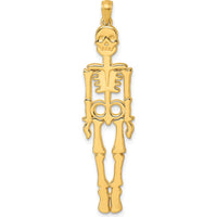 14K Yellow Gold Polished Skeleton Pendant - 50mm by Oro Pregiato