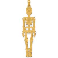 14K Yellow Gold Polished Skeleton Pendant - 50mm by Oro Pregiato