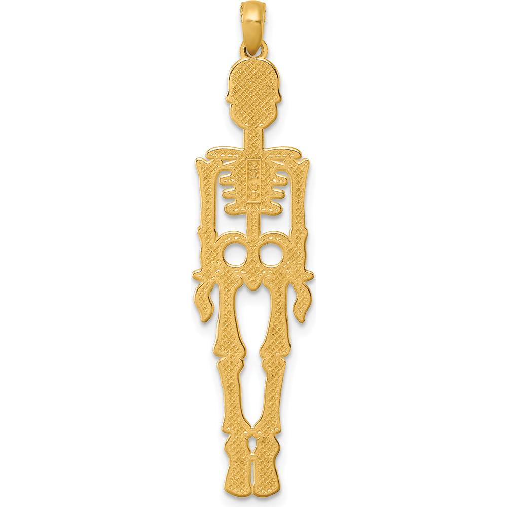 14K Yellow Gold Polished Skeleton Pendant - 50mm by Oro Pregiato
