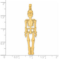14K Yellow Gold Polished Skeleton Pendant - 50mm by Oro Pregiato