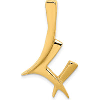 14K Yellow Gold Polished Slide for 6mm Regular or 8mm Fancy Omega Chain - Solid Gold Pendant by 0