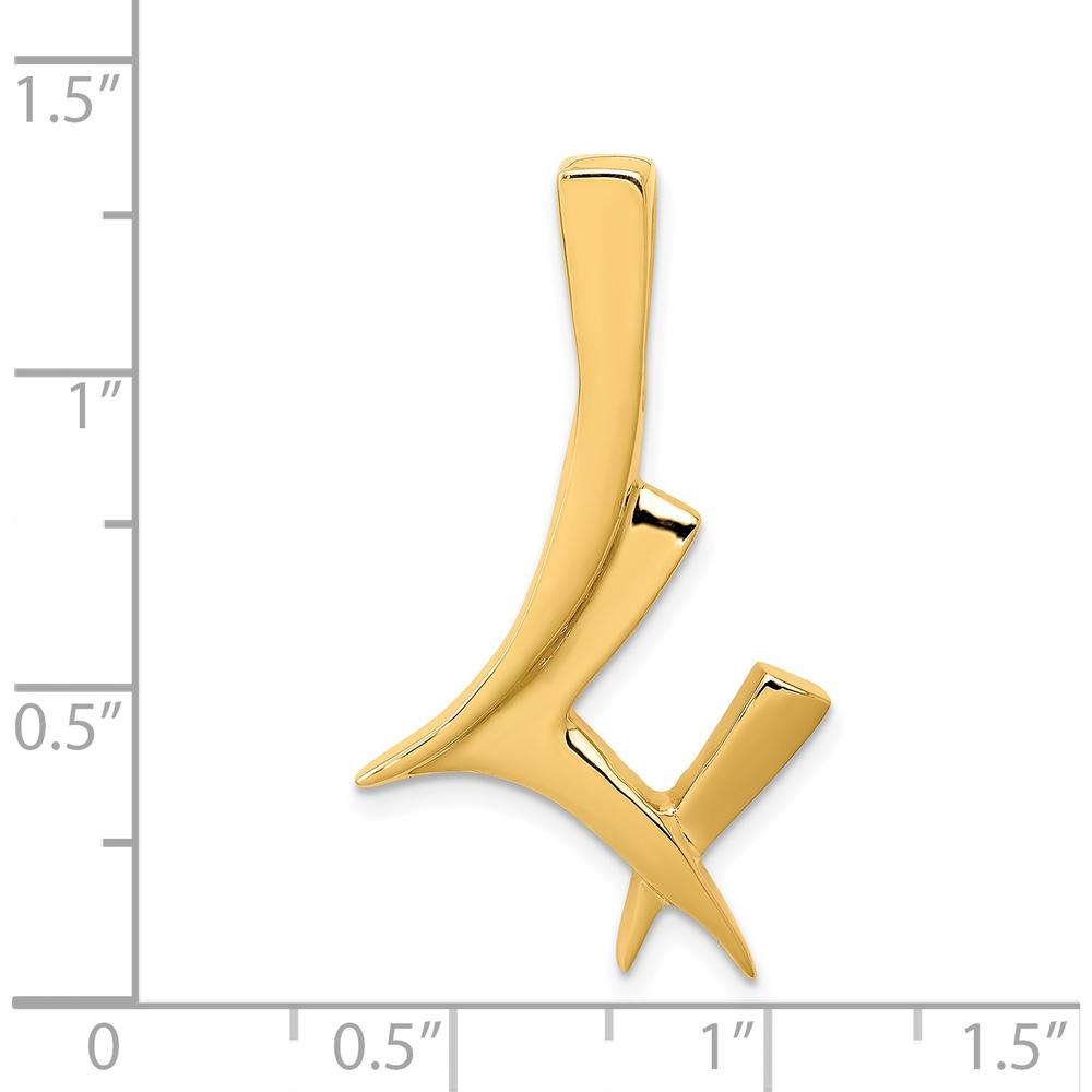 14K Yellow Gold Polished Slide for 6mm Regular or 8mm Fancy Omega Chain - Solid Gold Pendant by 0
