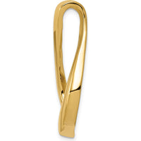 14K Yellow Gold Polished Slide Pendant for Omega Chains - 35mm Length, 17mm Width by 0
