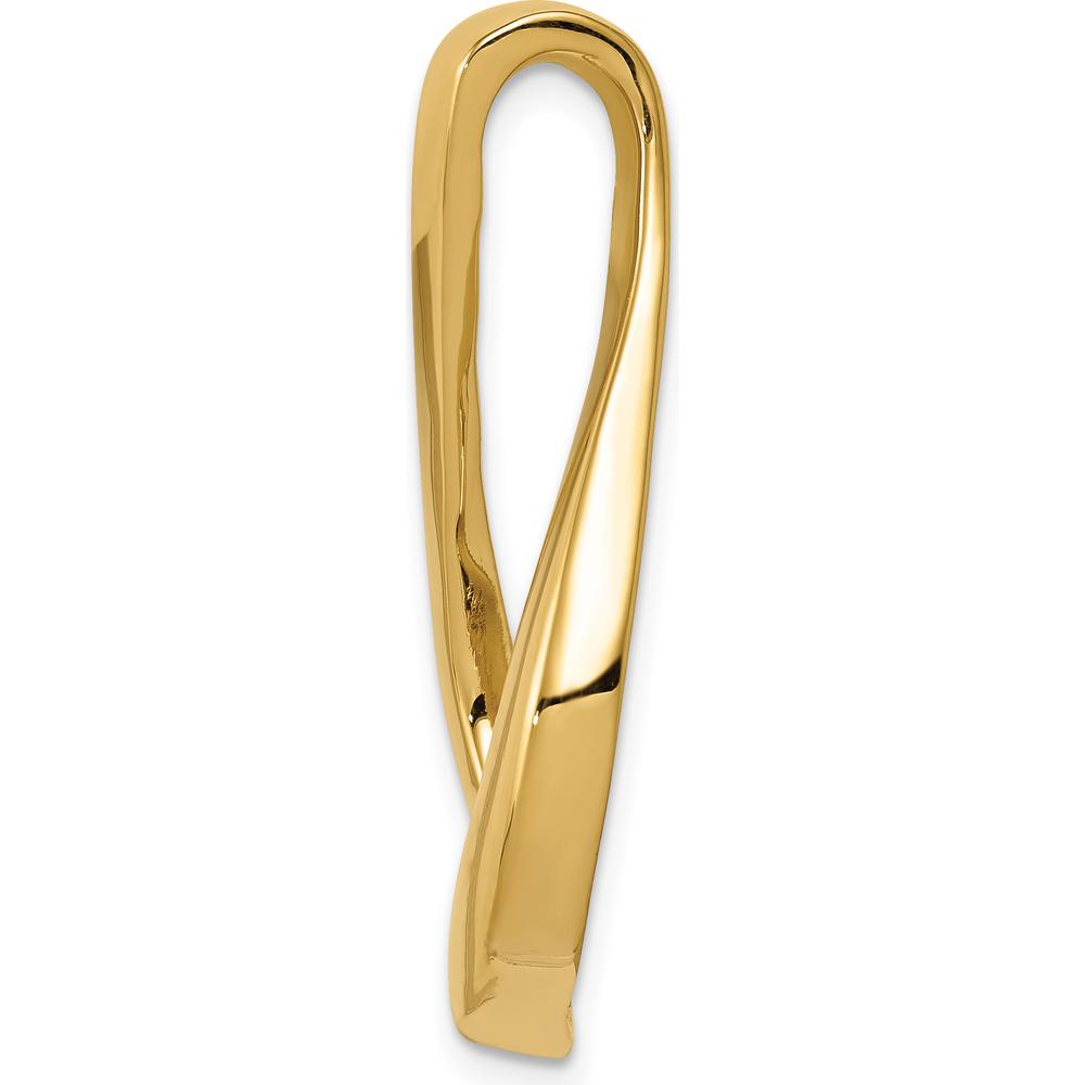 14K Yellow Gold Polished Slide Pendant for Omega Chains - 35mm Length, 17mm Width by 0