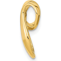 14K Yellow Gold Polished Slide Pendant for Omega Chains - Fits 2mm Regular and 4mm Fancy Omega by 0
