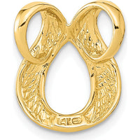 14K Yellow Gold Polished Slide Pendant for Omega Chains - Fits 2mm Regular and 4mm Fancy Omega by 0