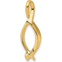 14K Yellow Gold Polished Slide Pendant for Omega Chains - Fits 2mm Regular & 5mm Fancy Omega by 0