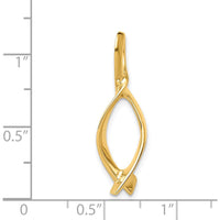 14K Yellow Gold Polished Slide Pendant for Omega Chains - Fits 2mm Regular & 5mm Fancy Omega by 0