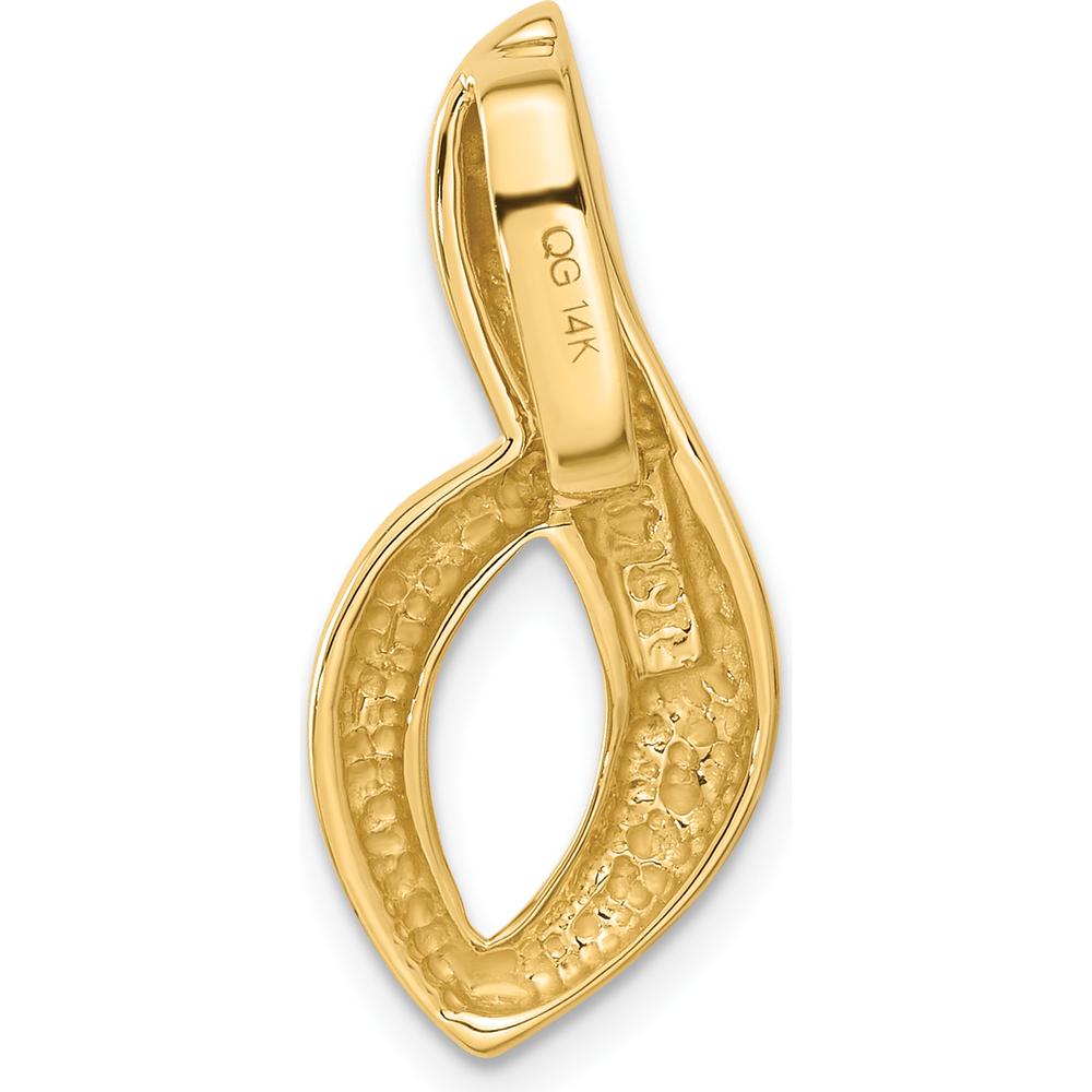 14K Yellow Gold Polished Slide Pendant for Omega Chains - Fits 6mm Regular and 8mm Fancy Omega by Oro Pregiato