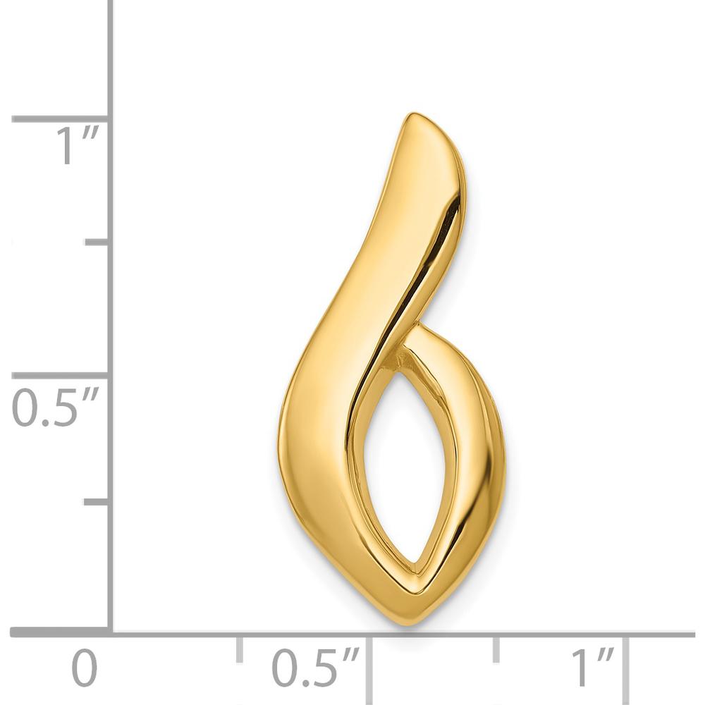 14K Yellow Gold Polished Slide Pendant for Omega Chains - Fits 6mm Regular and 8mm Fancy Omega by Oro Pregiato