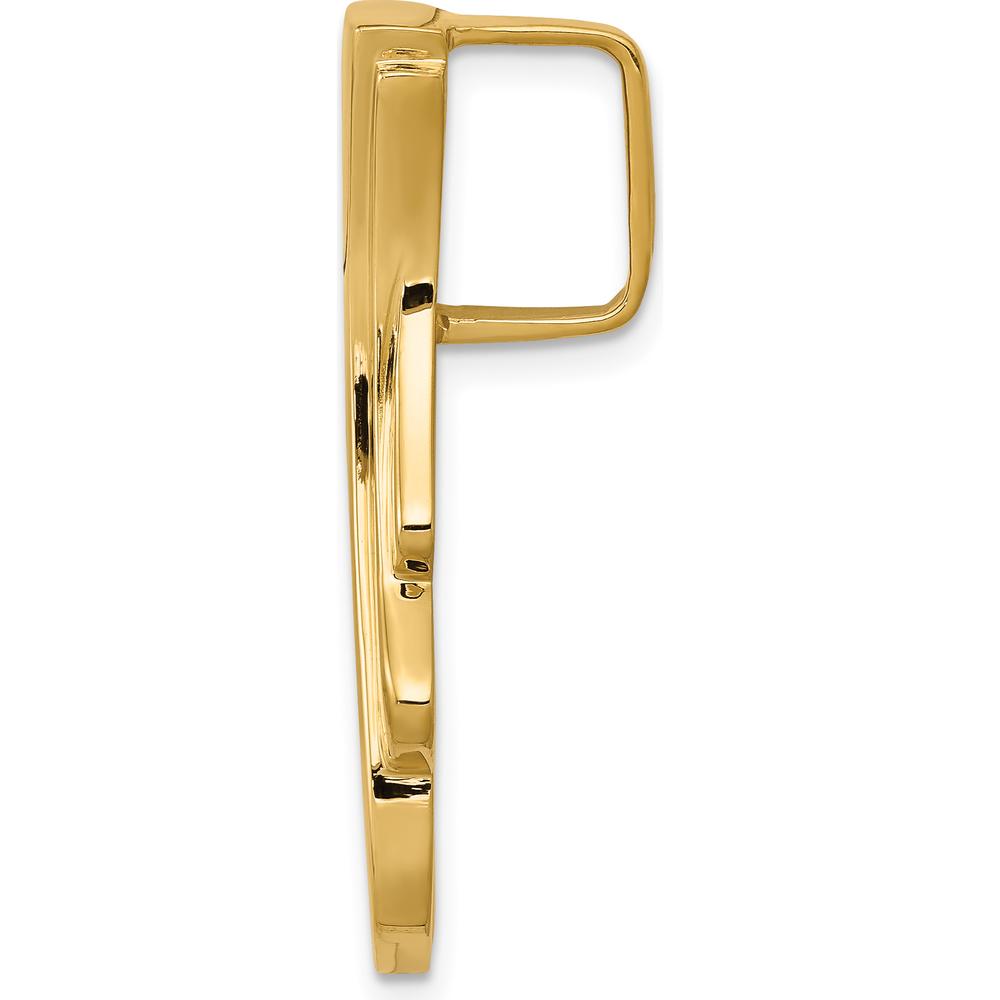 14K Yellow Gold Polished Slide Pendant for Omega Chains - Fits 6mm Regular or 8mm Fancy by 0