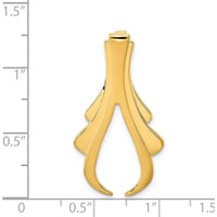 14K Yellow Gold Polished Slide Pendant for Omega Chains - Fits 6mm Regular or 8mm Fancy by 0