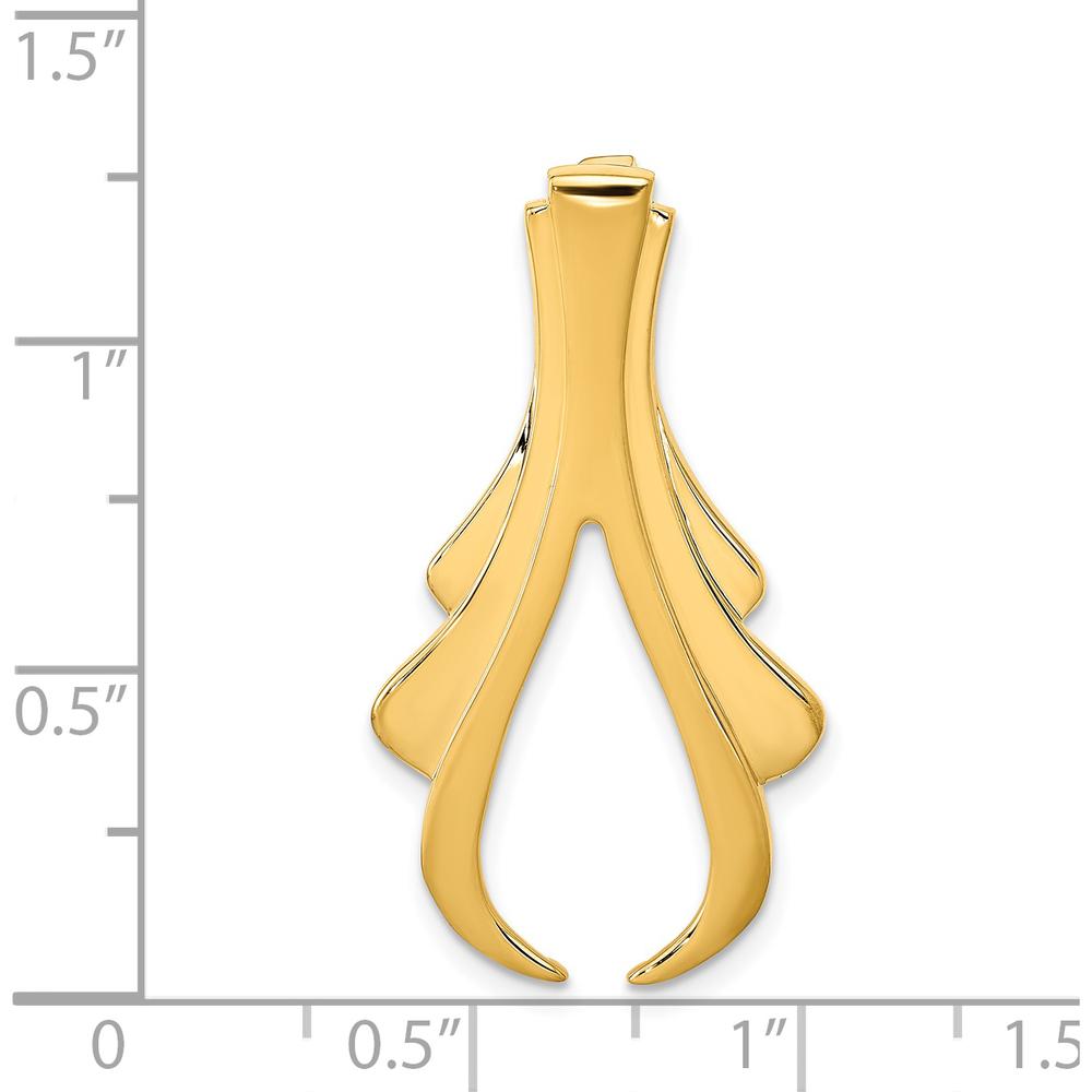 14K Yellow Gold Polished Slide Pendant for Omega Chains - Fits 6mm Regular or 8mm Fancy by 0