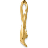 14K Yellow Gold Polished Slide Pendant for Omega Chains - Fits 8mm Regular and 10mm Fancy Omega by Oro Pregiato