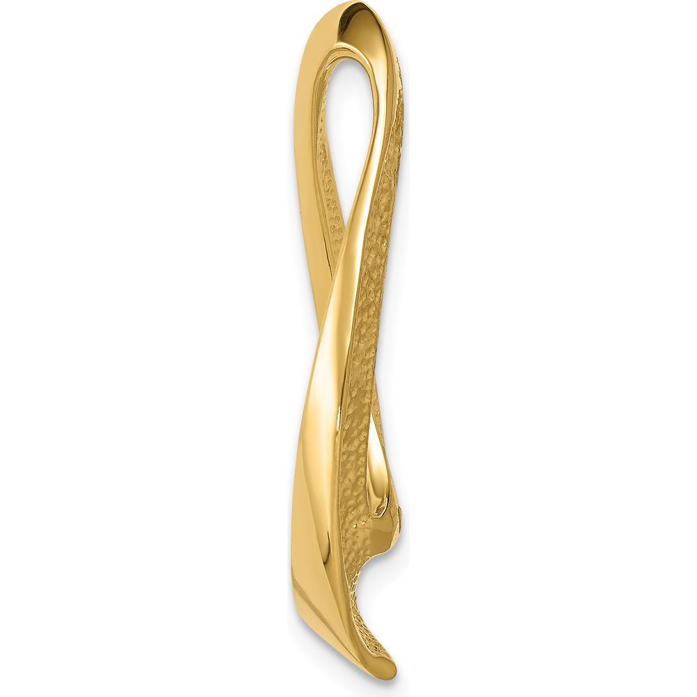 14K Yellow Gold Polished Slide Pendant for Omega Chains - Fits 8mm Regular and 10mm Fancy Omega by Oro Pregiato
