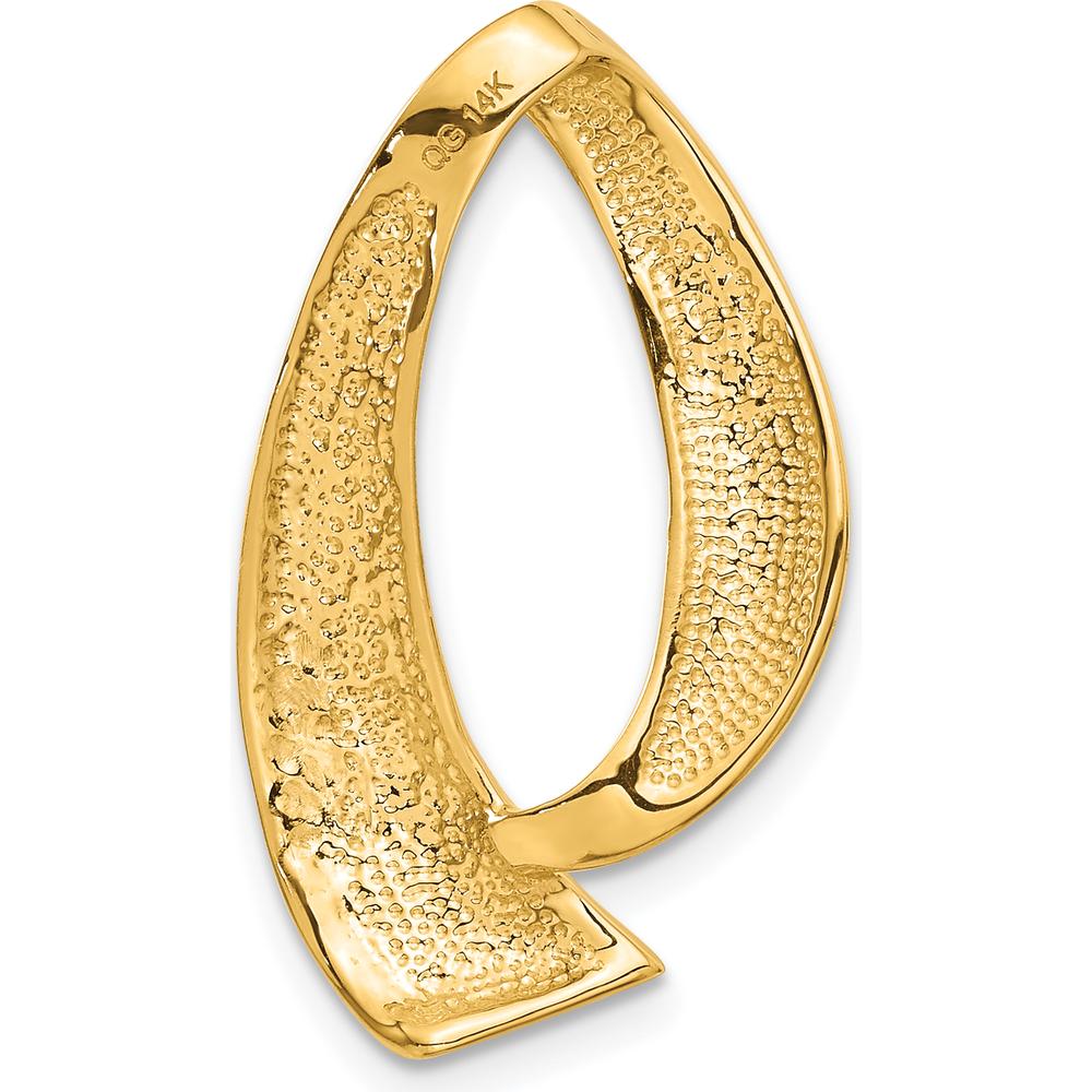14K Yellow Gold Polished Slide Pendant for Omega Chains - Fits 8mm Regular and 10mm Fancy Omega by Oro Pregiato