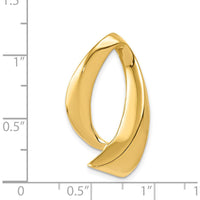 14K Yellow Gold Polished Slide Pendant for Omega Chains - Fits 8mm Regular and 10mm Fancy Omega by Oro Pregiato