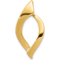 14K Yellow Gold Polished Slide Pendant for Omega Chains - Fits 8mm Regular or 10mm Fancy by 0