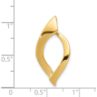 14K Yellow Gold Polished Slide Pendant for Omega Chains - Fits 8mm Regular or 10mm Fancy by 0